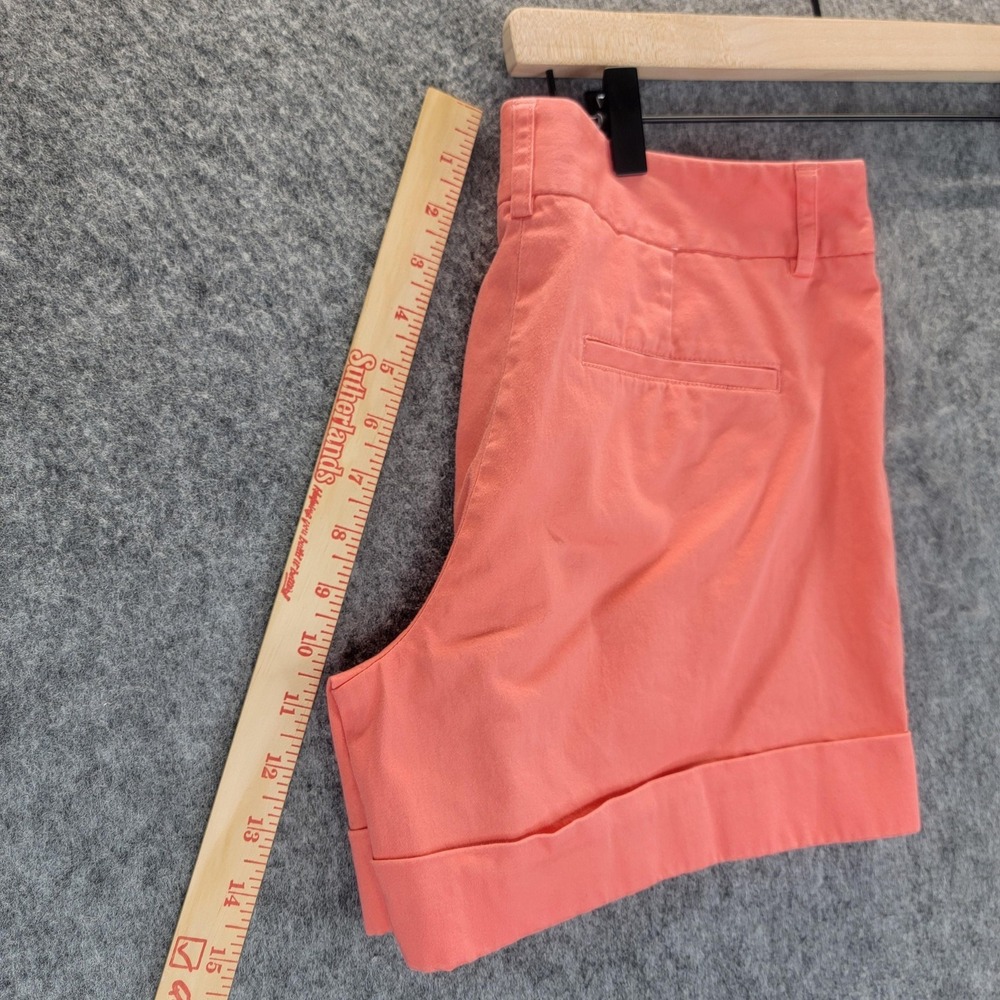 Express Editor Shorts Womens 4 Coral Cuffed Chino Mid Rise Stretch Vacation - Picture 12 of 15